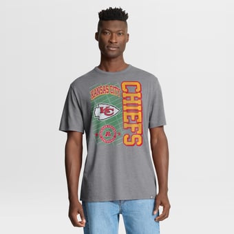 Men's Fanatics Heather Gray Kansas City Chiefs Tribute Direct Handoff Tri-Blend T-Shirt