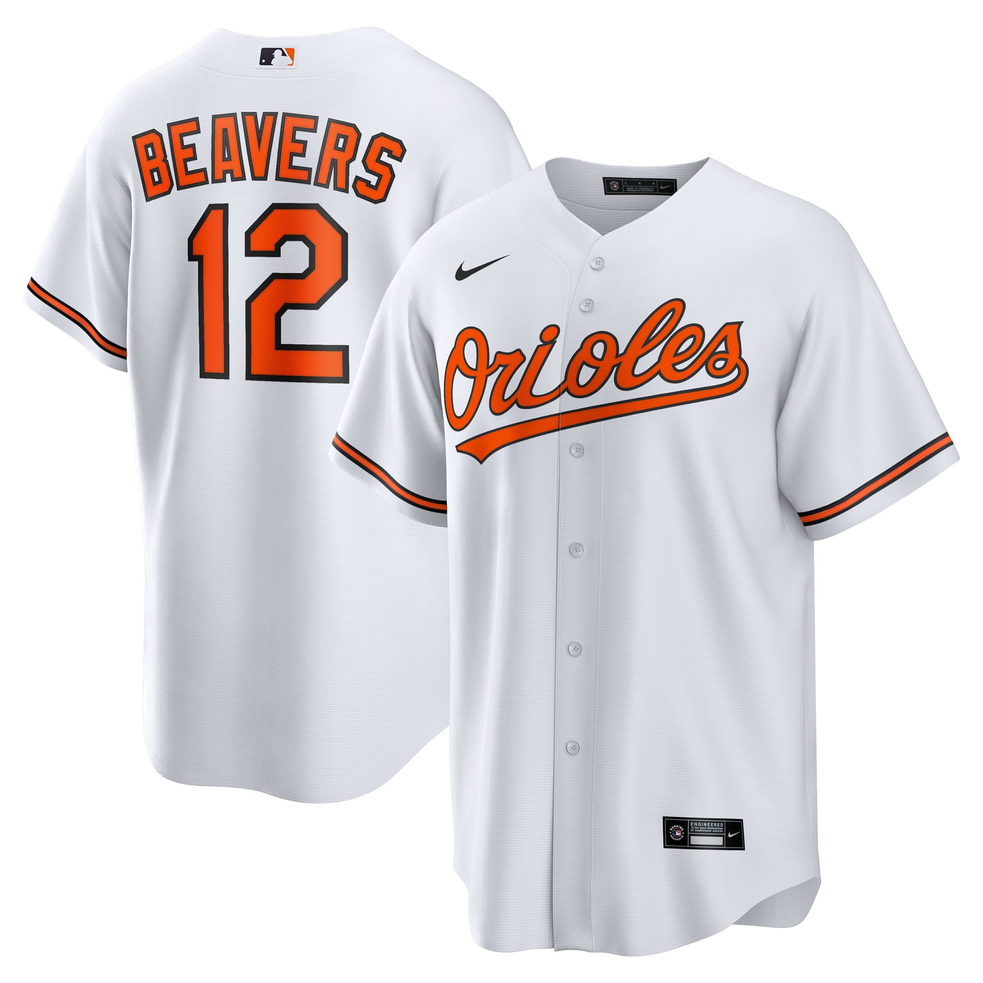 Men's Nike Dylan Beavers White Baltimore Orioles Home Replica Jersey