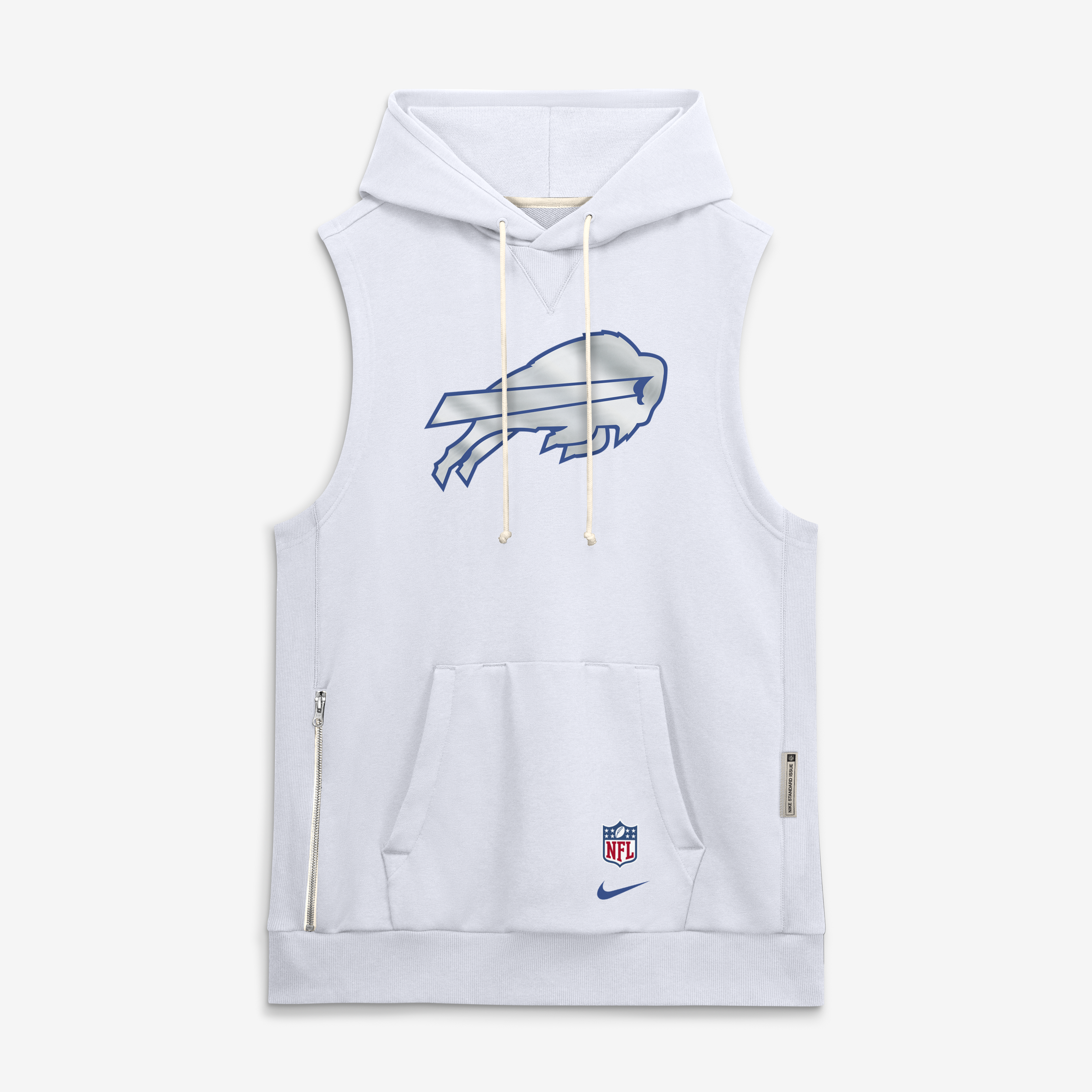 Men's Nike White Buffalo Bills Rivalries Collection Sideline Sleeveless Fleece Hoodie