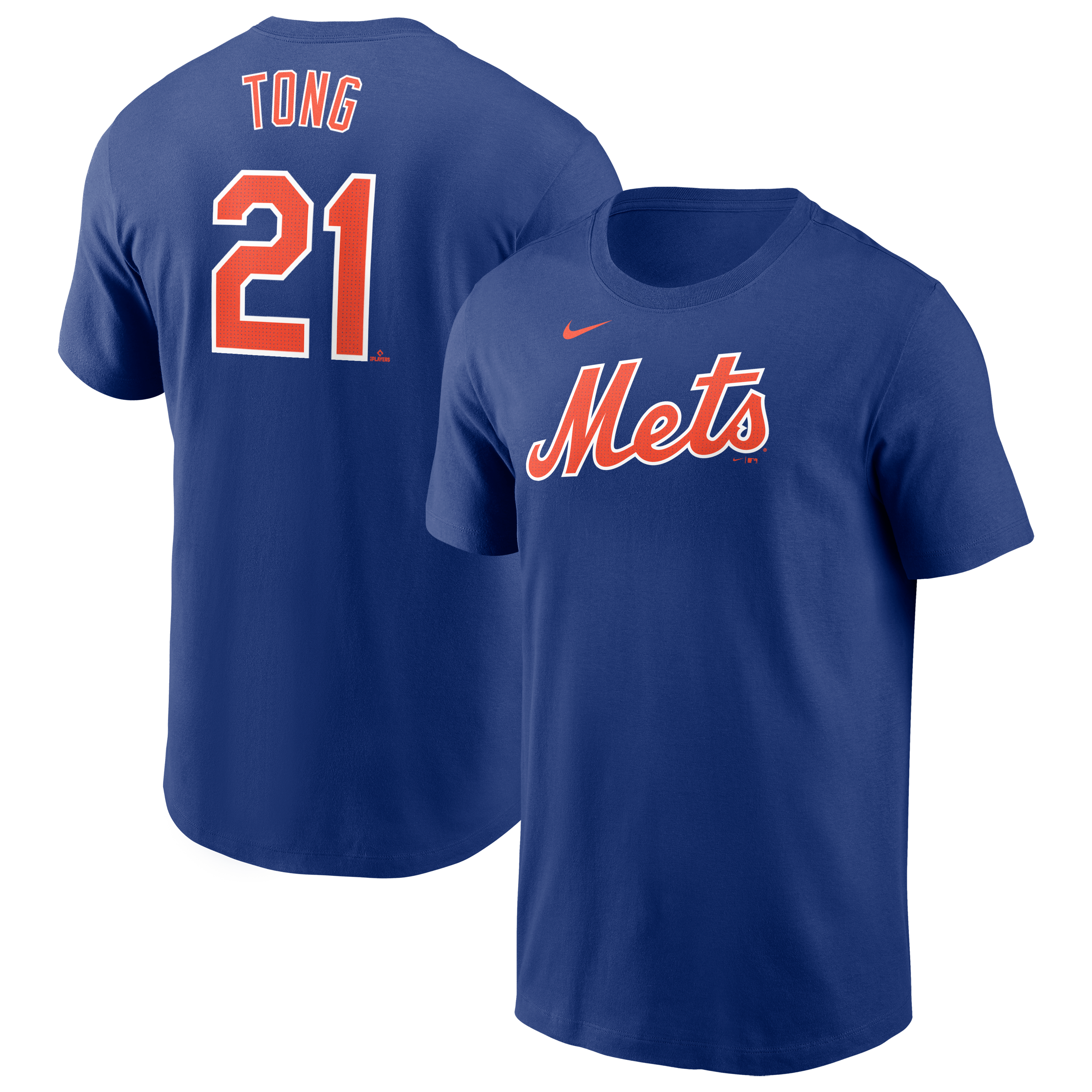 Men's Nike Jonah Tong Royal New York Mets Fuse Name & Number T-Shirt