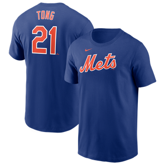Men's Nike Jonah Tong Royal New York Mets Fuse Name & Number T-Shirt