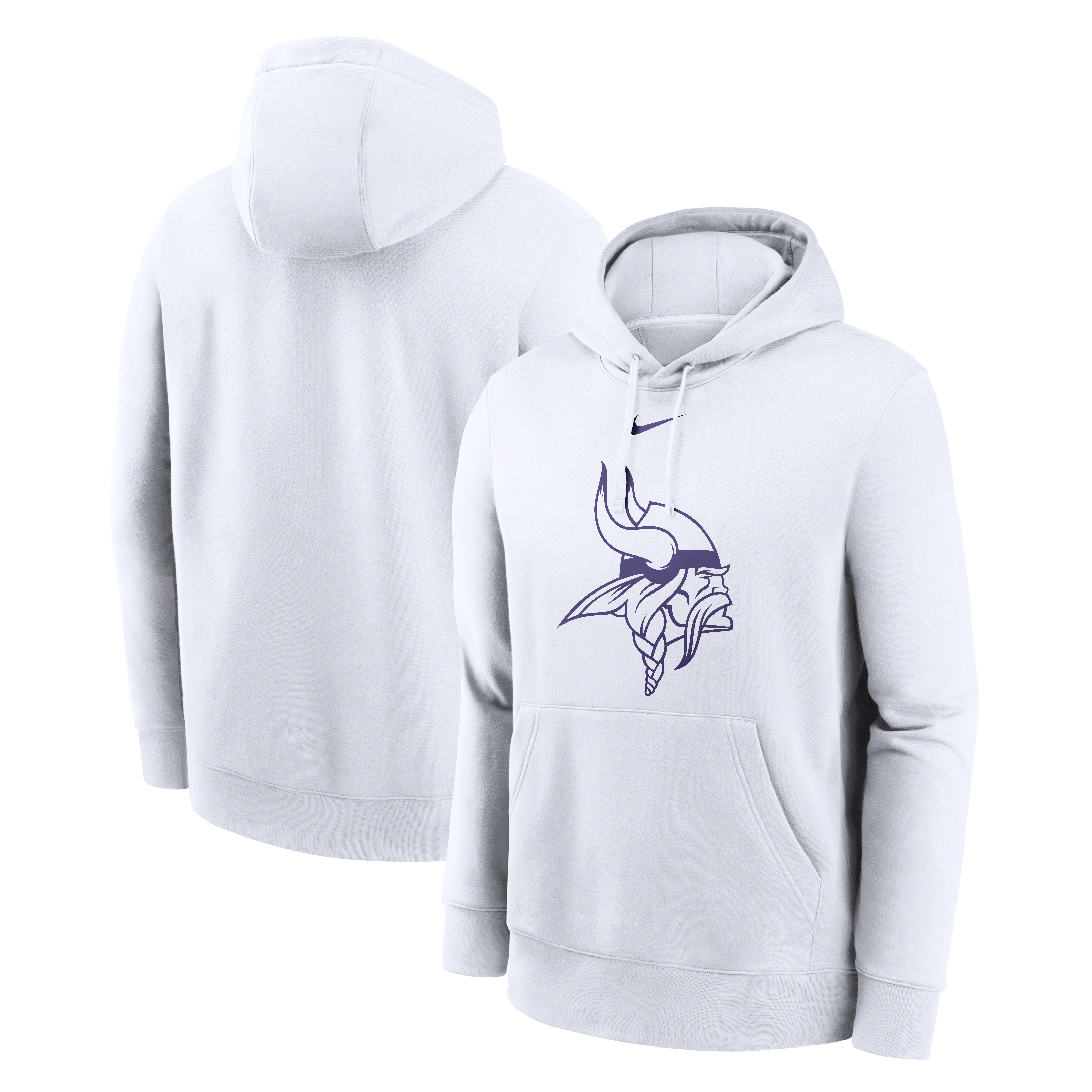 Men's Nike White Minnesota Vikings Outside Linebacker Club Fleece Pullover Hoodie