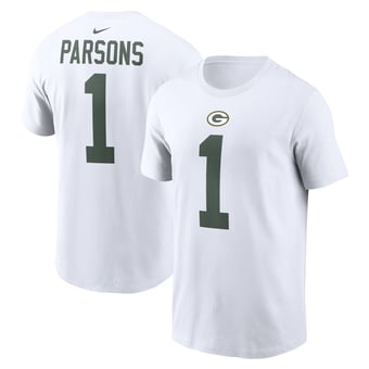 Men's Nike Micah Parsons White Green Bay Packers Name & Number T-Shirt