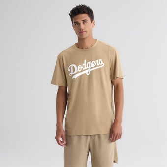 Men's Fanatics Khaki Los Angeles Dodgers Clutch Winning Edge T-Shirt