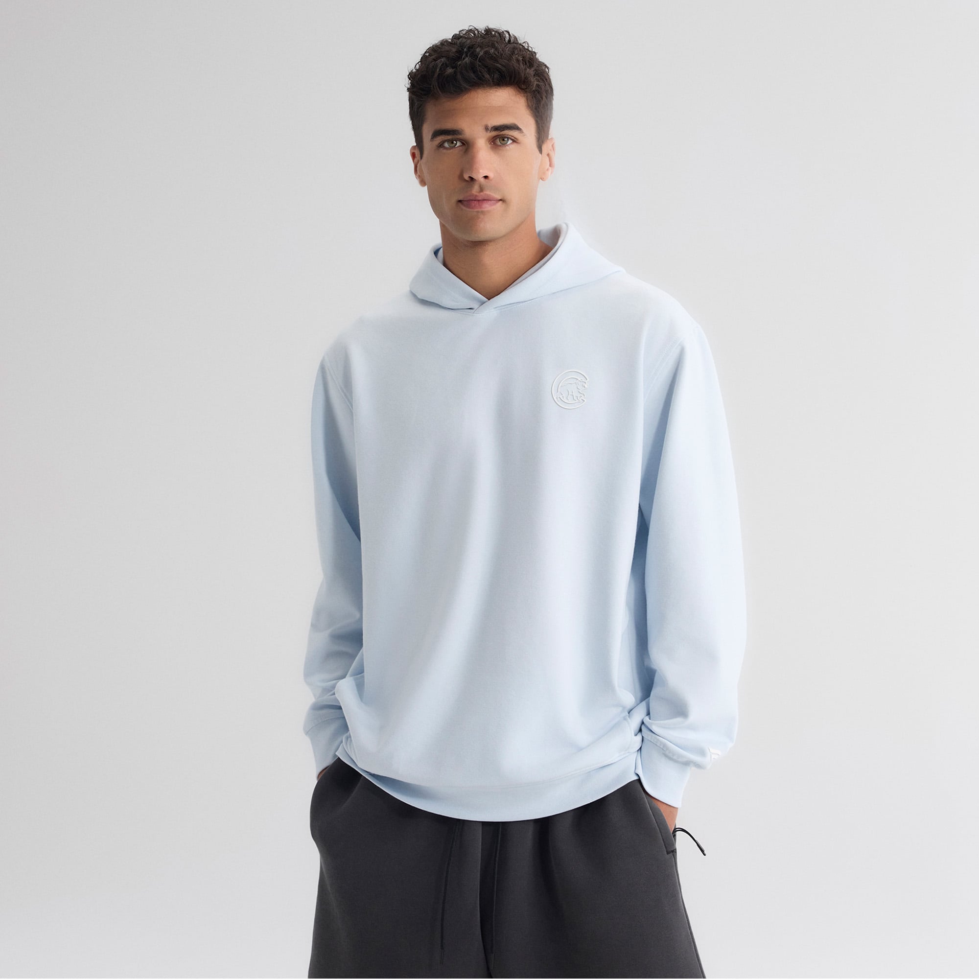 Men's Fanatics Light Blue Chicago Cubs Clutch Tri-Blend Hoodie
