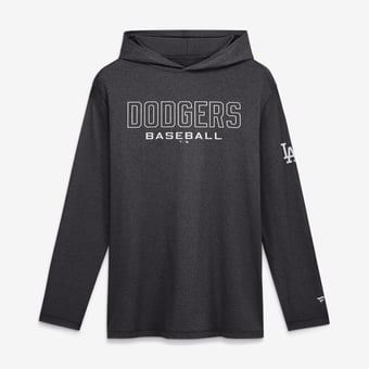 Men's Fanatics Charcoal Los Angeles Dodgers Clutch Long Sleeve Hooded T-Shirt