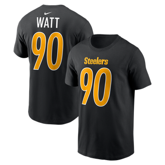 Men's Nike T.J. Watt Black Pittsburgh Steelers Carbon Name & Number T-Shirt