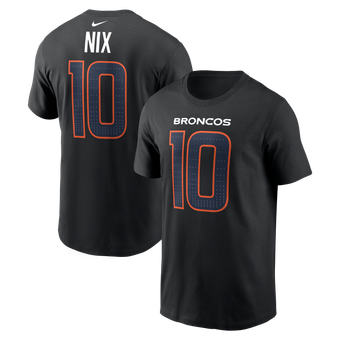 Men's Nike Bo Nix Black Denver Broncos Carbon Name & Number T-Shirt
