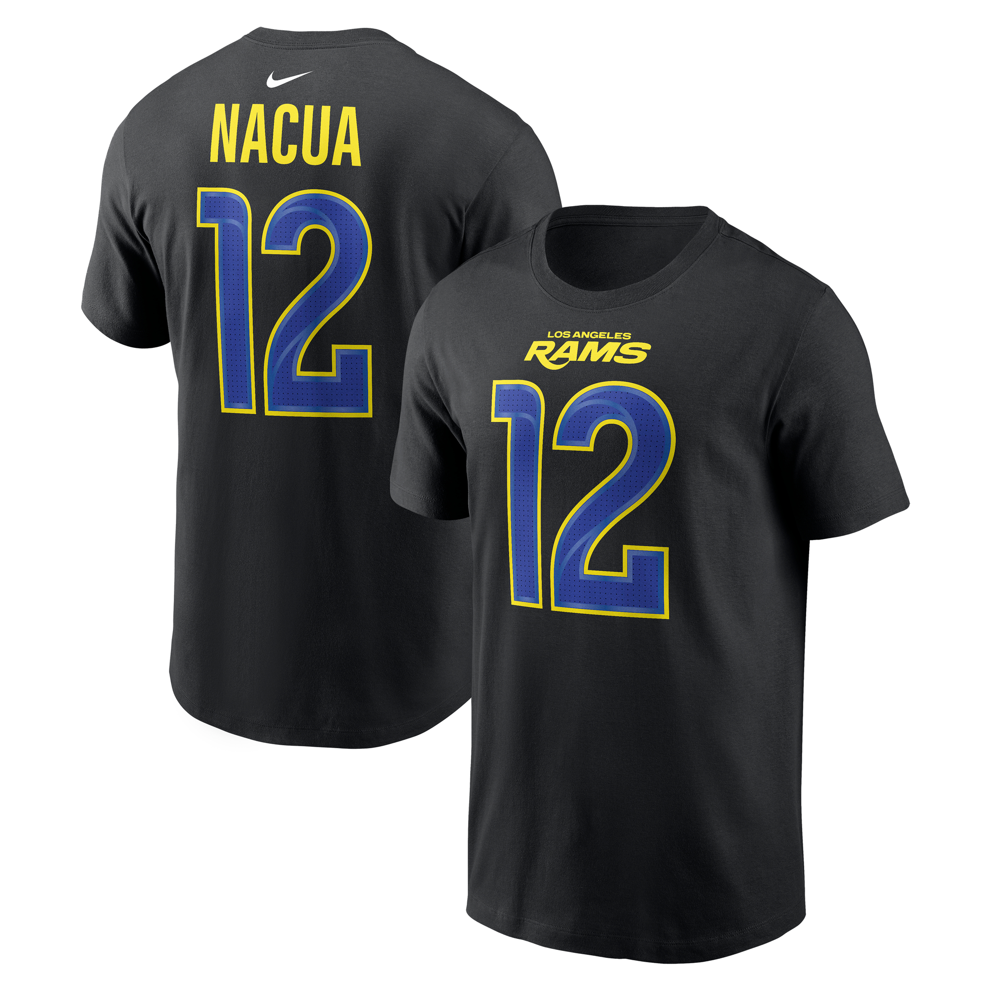 Nike Men's Puka Nacua Black Los Angeles Rams Carbon Name Number T-Shirt - Black