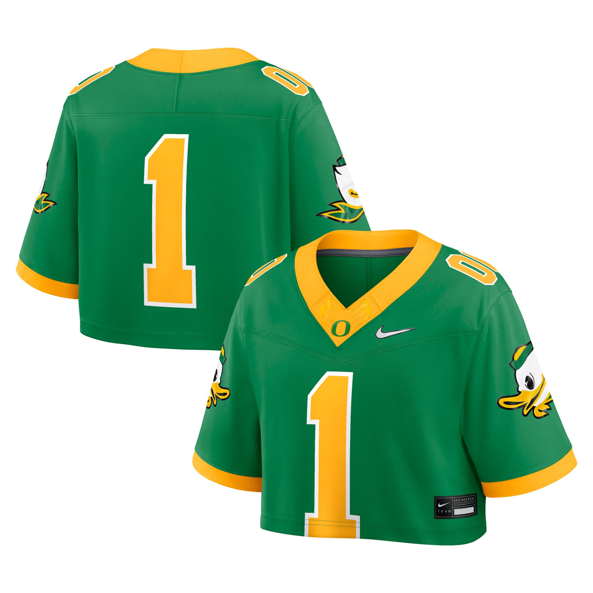 Women's Nike Green Oregon Ducks Game Crop Top Jersey
