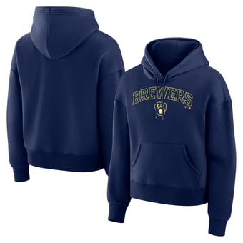 Women's Fanatics  Navy Milwaukee Brewers Lockup Legacy Fleece Hoodie