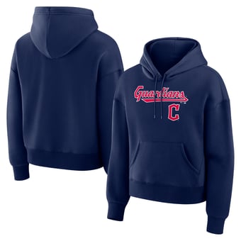 Women's Fanatics  Navy Cleveland Guardians Lockup Legacy Fleece Hoodie