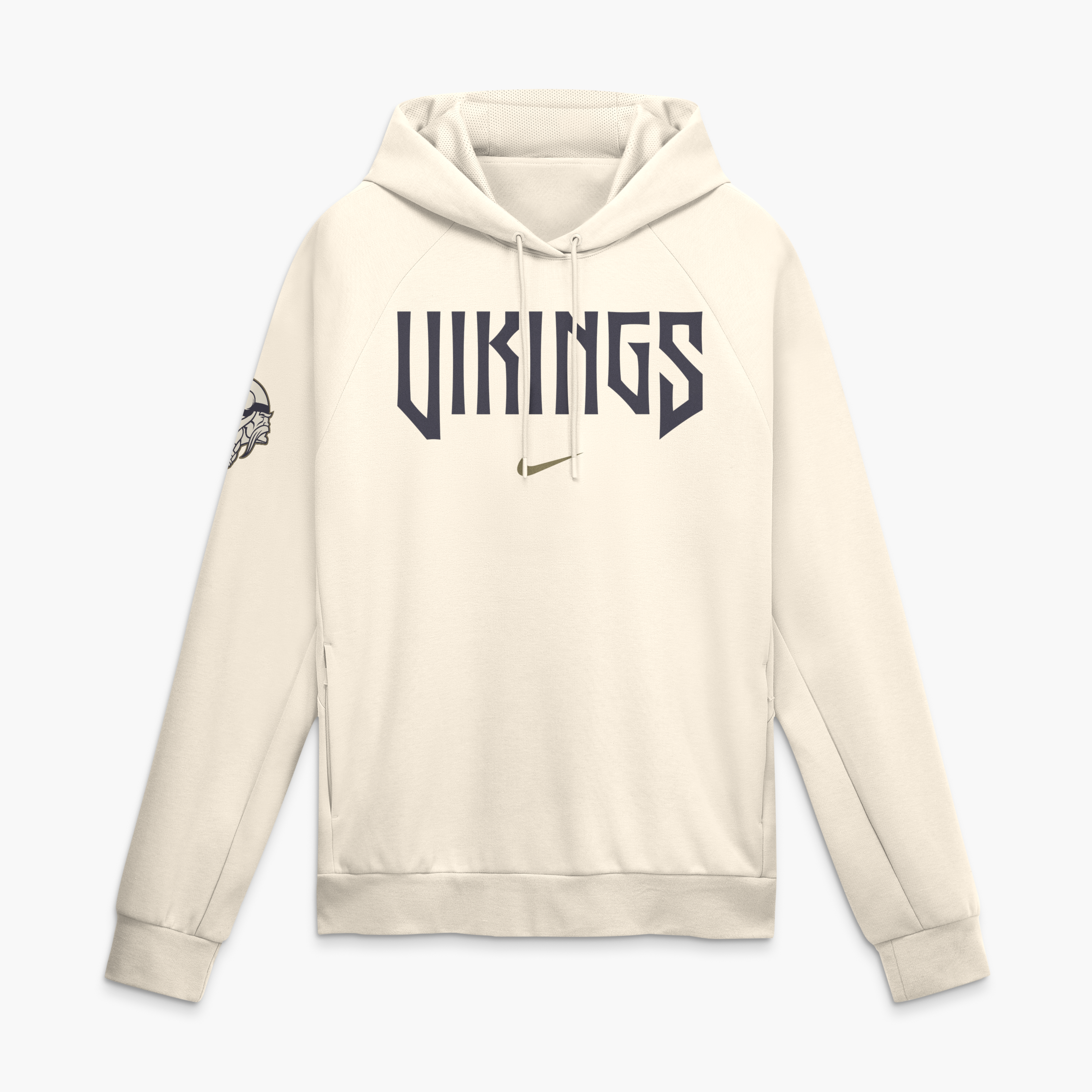 Men's Nike  Cream Minnesota Vikings 2026 Rivalries Collection Dri-FIT Pullover Hoodie