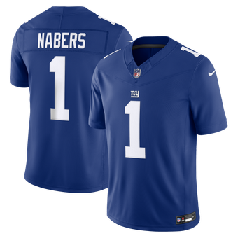 Men's Nike Malik Nabers Royal New York Giants Team Vapor F.U.S.E. Stitched Limited Jersey
