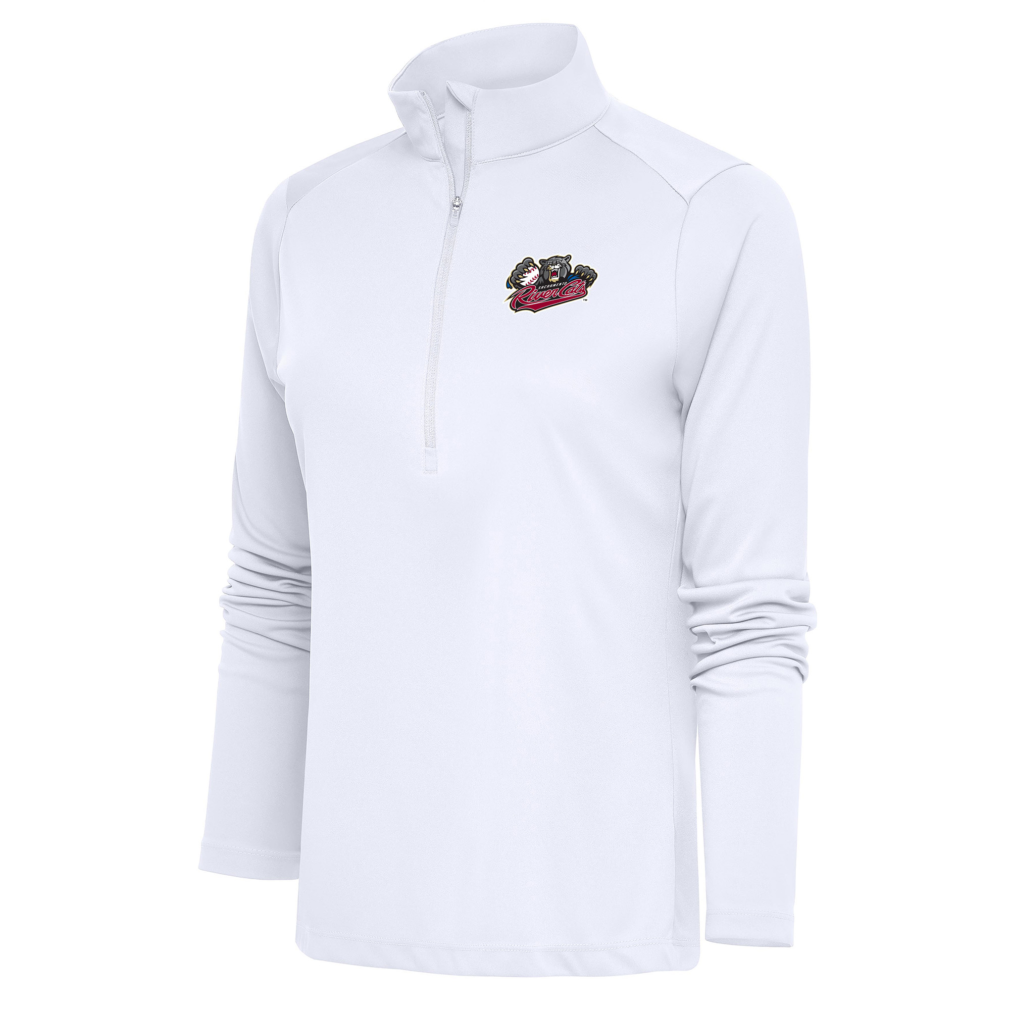 Women’s Antigua White Sacramento River Cats Tribute Half-Zip Pullover Top Women’s Antigua White Sacramento River Cats Tribute Half-Zip Pullover Top