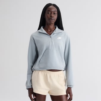 Women's Fanatics Gray Philadelphia Eagles Oversized Clutch Tri-Blend Quarter-Zip Pullover