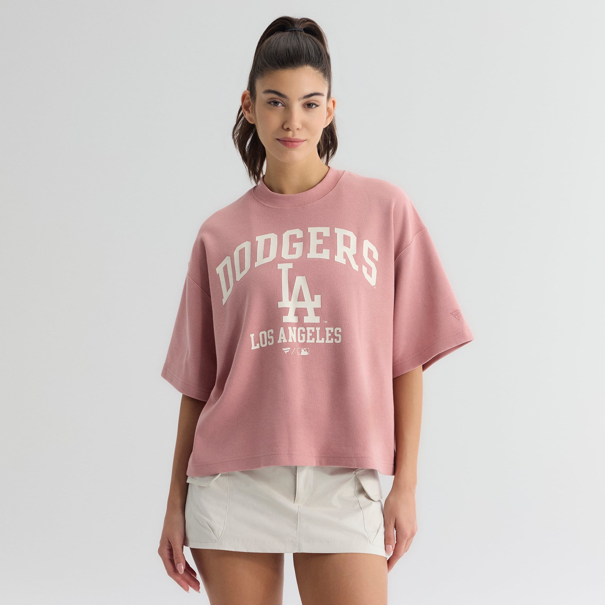 Women's Fanatics Faded Rose Los Angeles Dodgers Iconic Boxy T-Shirt