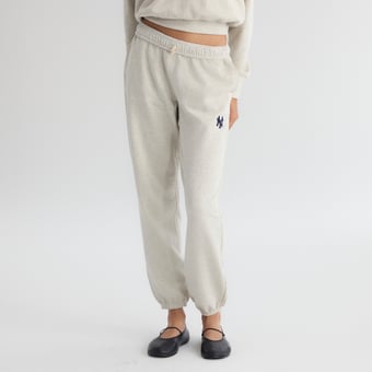 Women's Fanatics Oatmeal Heather New York Yankees Iconic Terry Track Pants