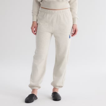 Women's Fanatics Oatmeal Heather Los Angeles Dodgers Iconic Terry Track Pants