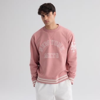 Men's Fanatics Faded Rose New York Mets Iconic Terry Sweatshirt