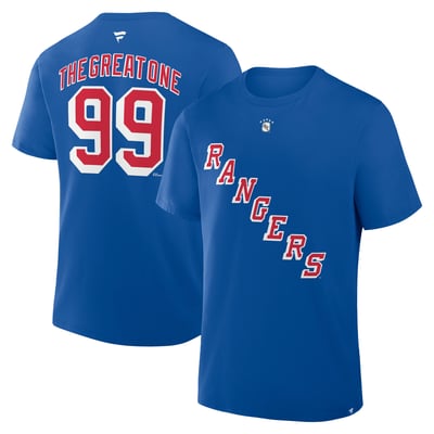 Men's Fanatics Wayne Gretzky Blue New York Rangers Retired Player Nickname T-Shirt