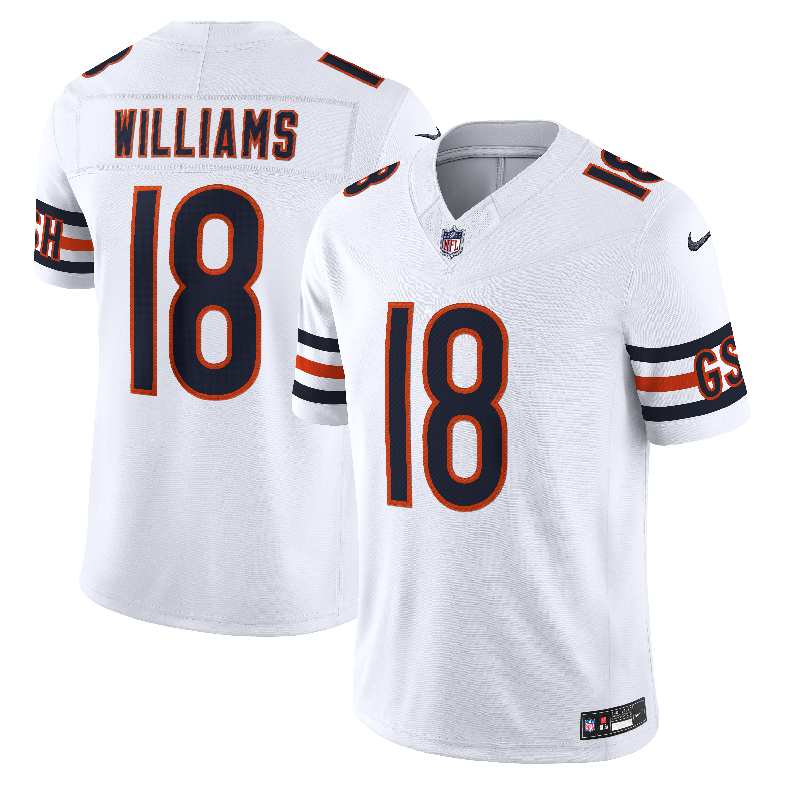 Men's Nike Caleb Williams White Chicago Bears Vapor F.U.S.E. Stitched Limited Jersey
