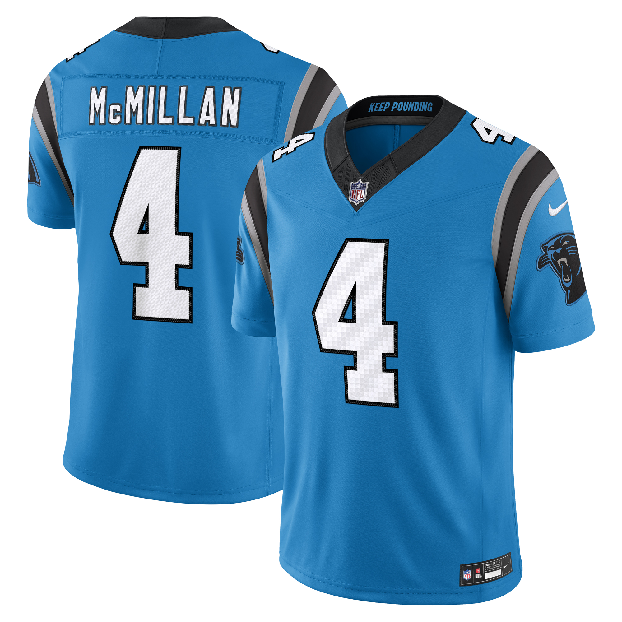 Men's Nike Tetairoa McMillan Blue Carolina Panthers Alternate Vapor F.U.S.E. Stitched Limited Jersey