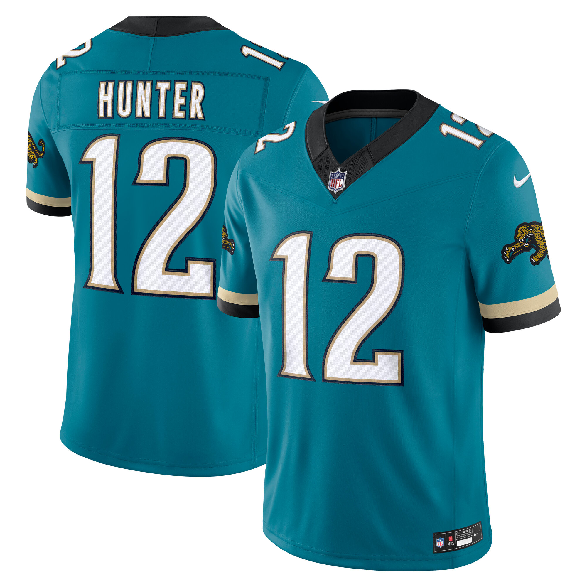 Men's Nike Travis Hunter Teal Jacksonville Jaguars Alternate Prowler Throwback Vapor F.U.S.E. Stitched Limited Jersey