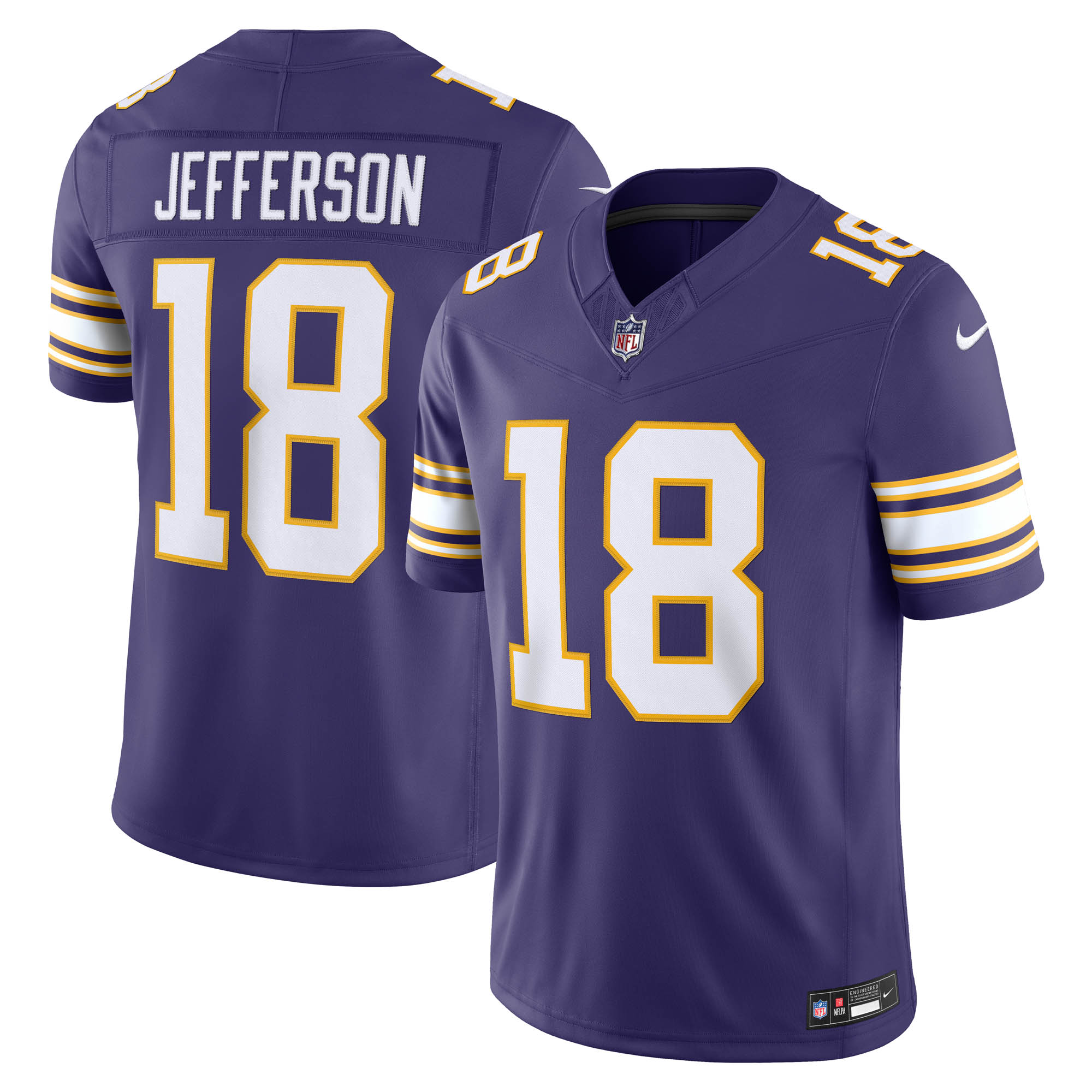 Men's Nike Justin Jefferson Purple Minnesota Vikings Alternate Classic Vapor F.U.S.E. Stitched Limited Jersey
