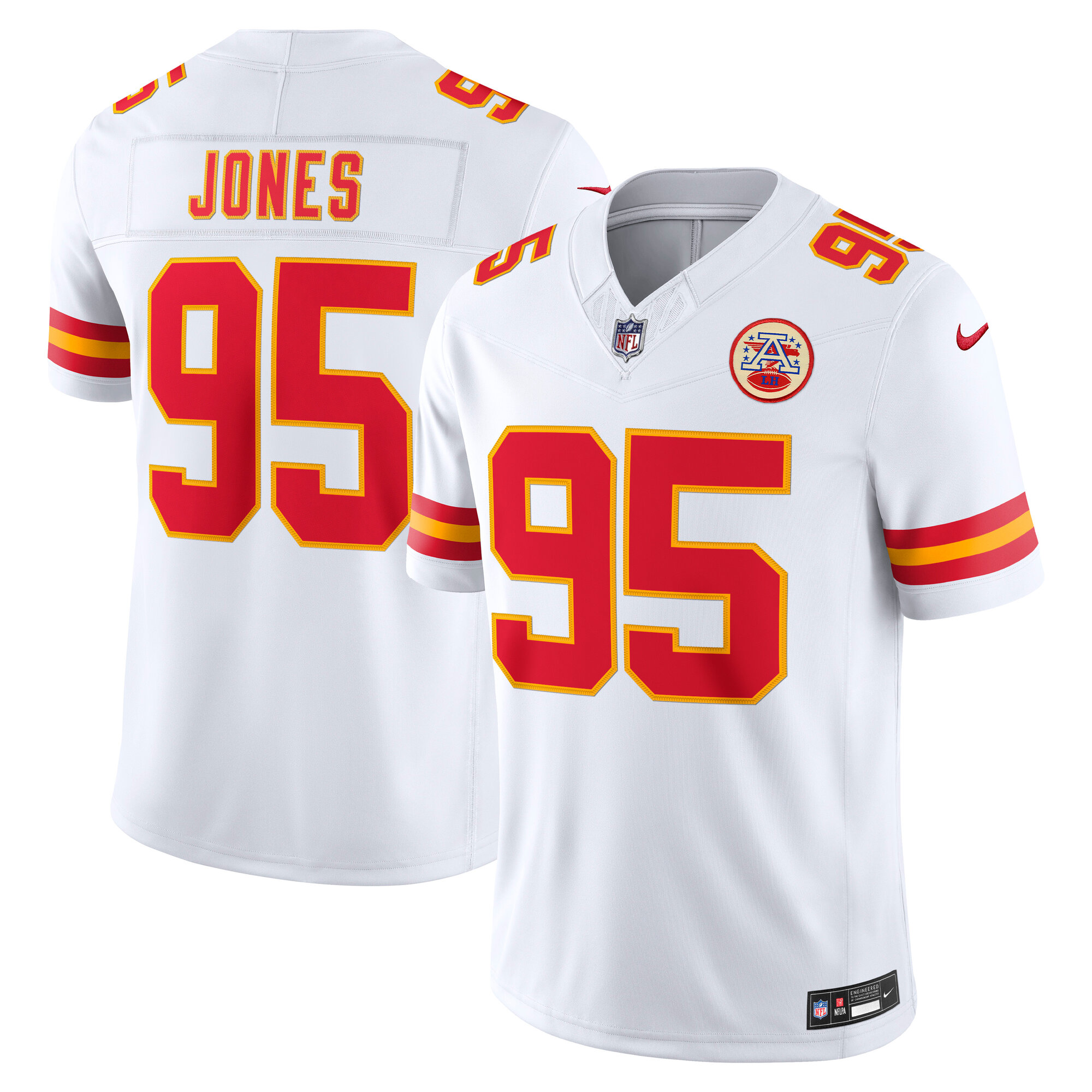 Men's Nike Chris Jones White Kansas City Chiefs Vapor F.U.S.E. Stitched Limited Jersey