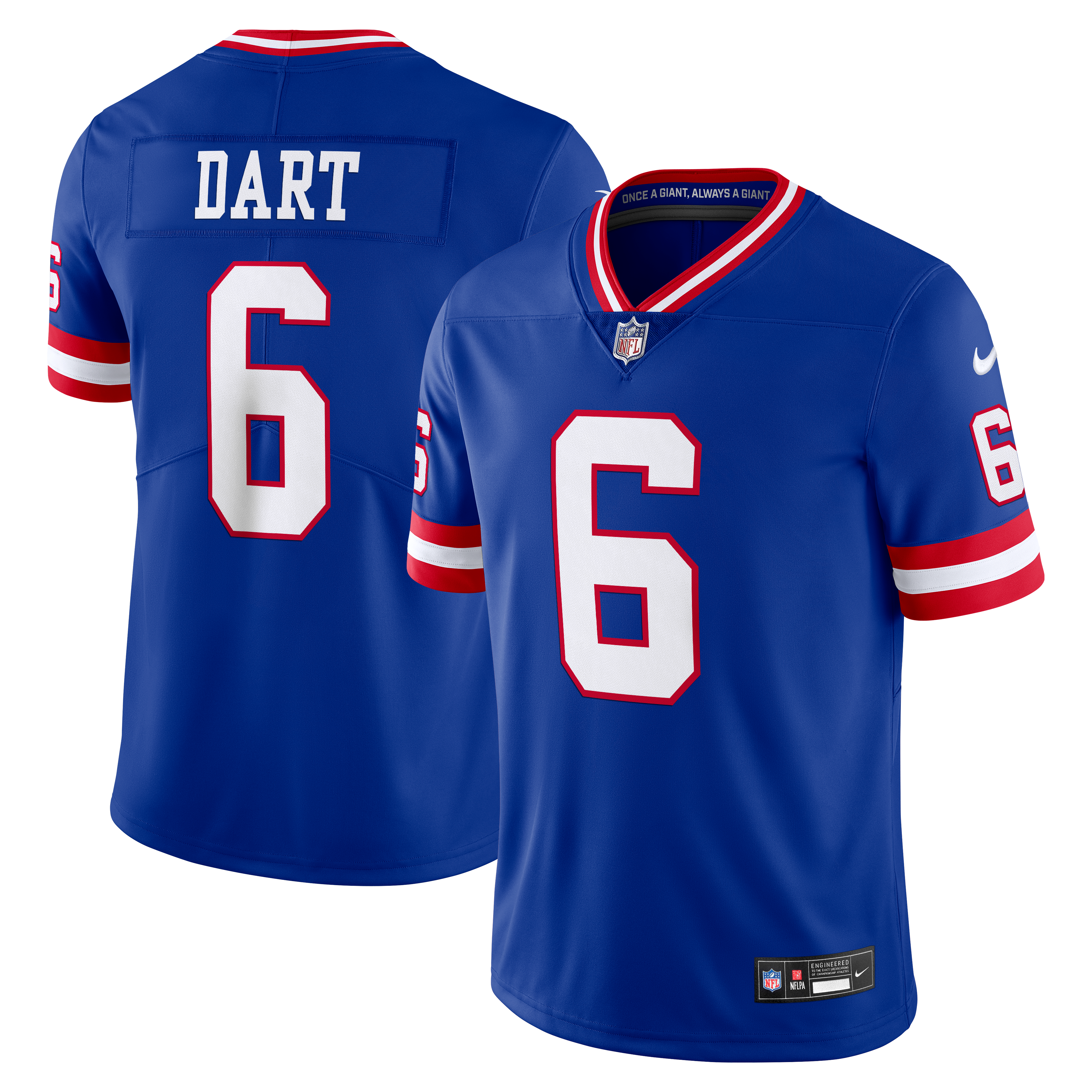 Men's Nike Jaxson Dart Royal New York Giants Alternate Legacy Vapor Untouchable Stitched Limited Jersey