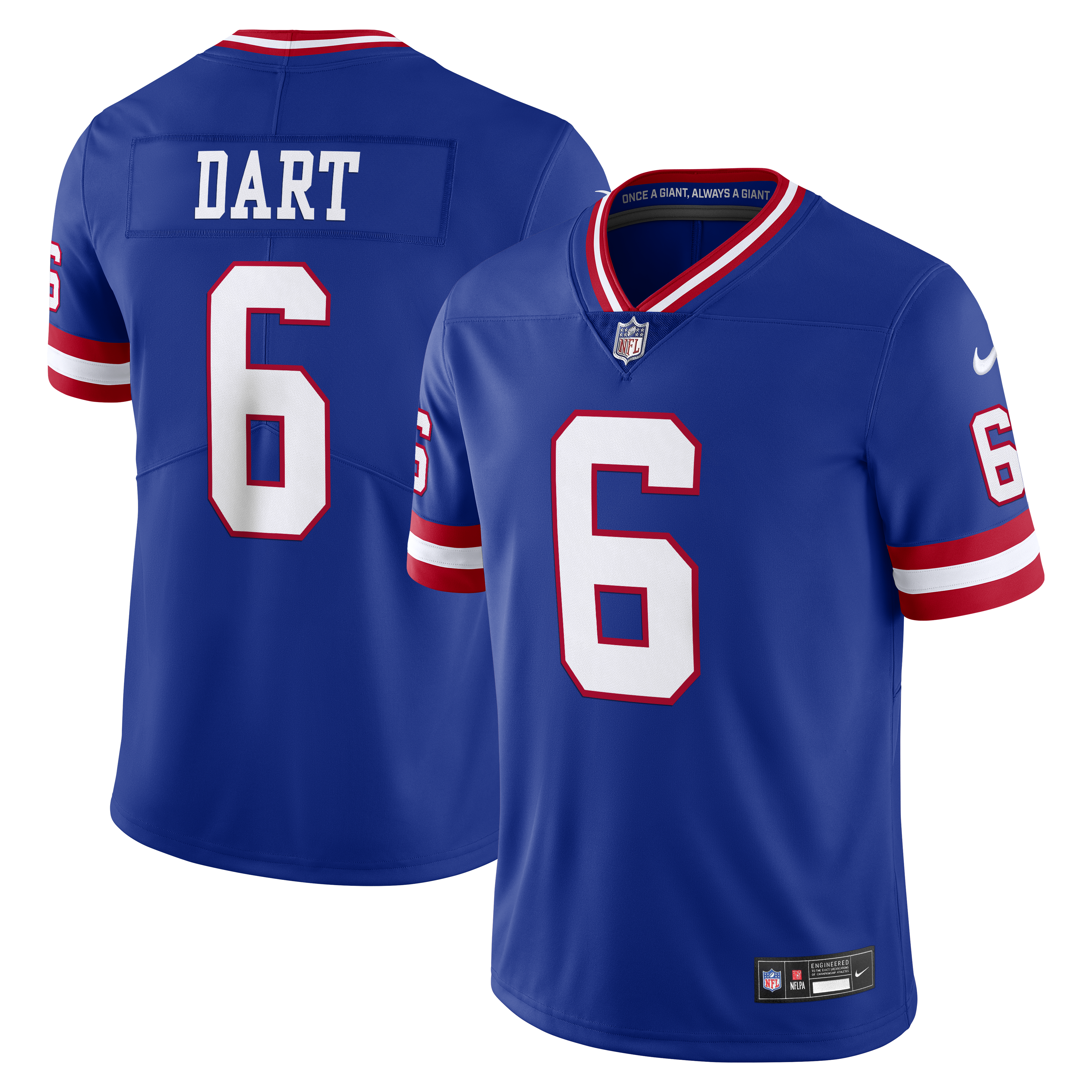 Men's Nike Jaxson Dart Royal New York Giants Alternate Legacy Vapor Untouchable Stitched Limited Jersey