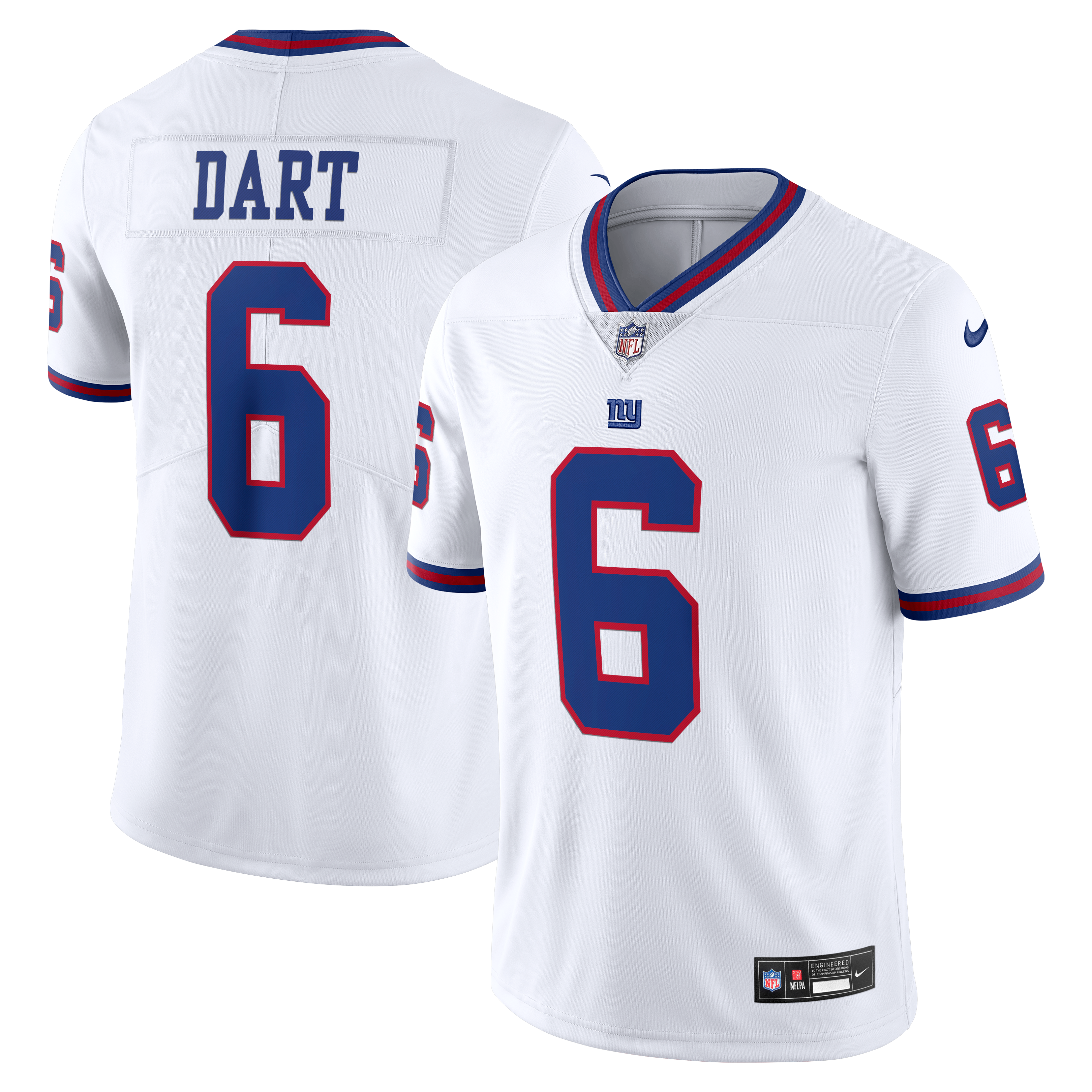 Men's Nike Jaxson Dart White New York Giants Vintage White Vapor Untouchable Stitched Limited Jersey