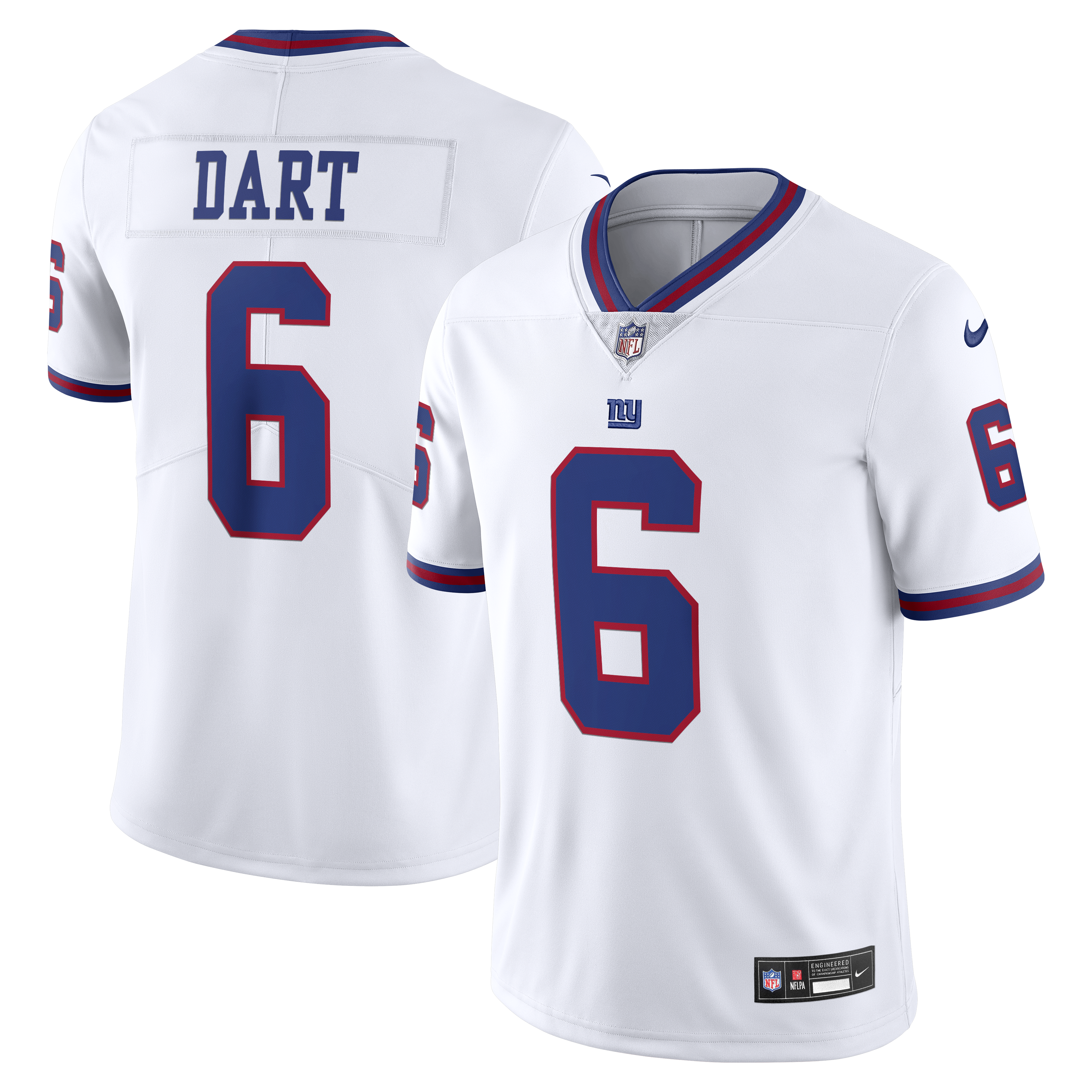 Men's Nike Jaxson Dart White New York Giants Vintage White Vapor Untouchable Stitched Limited Jersey