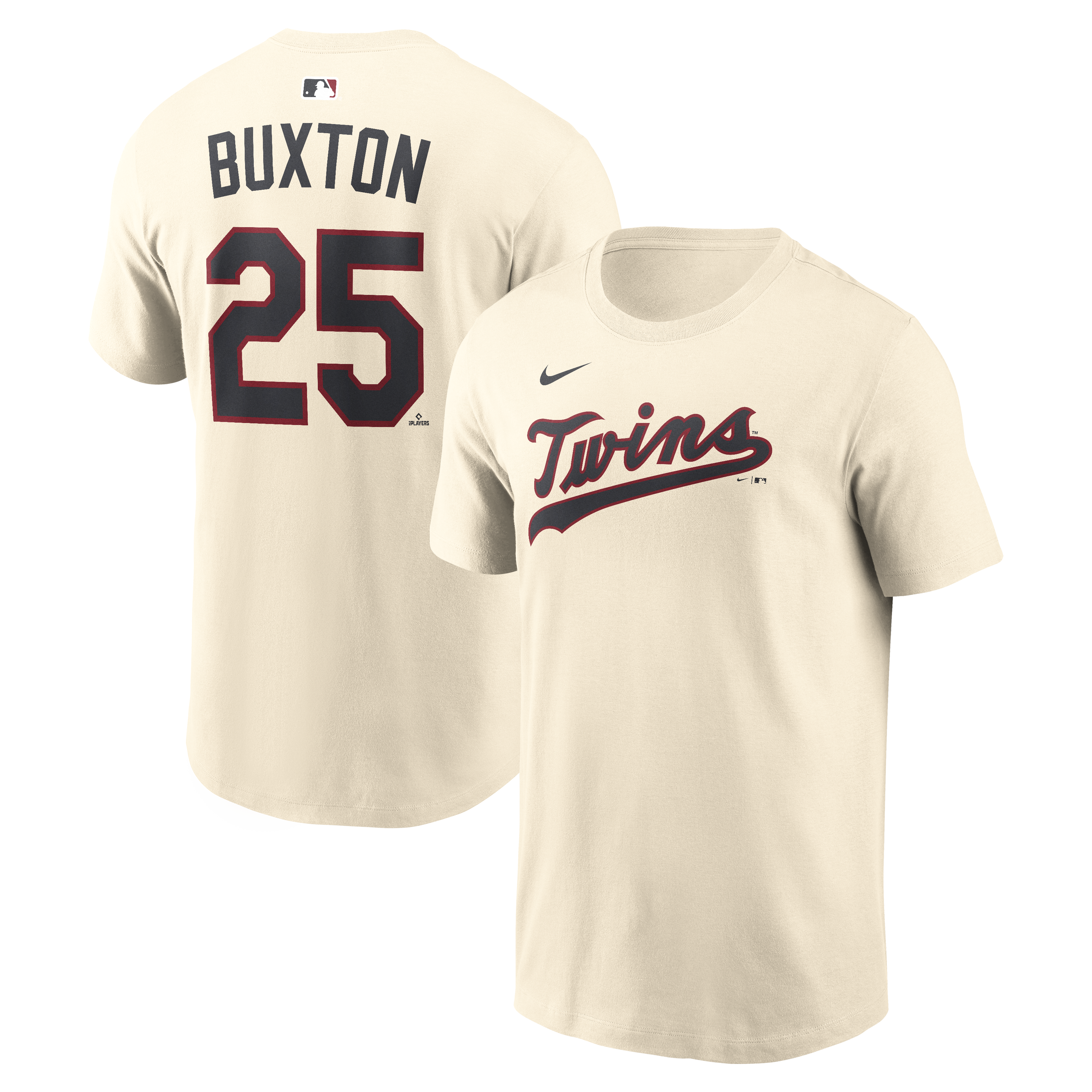 Men's Nike Byron Buxton Cream Minnesota Twins 2026 Field of Dreams Name & Number T-Shirt