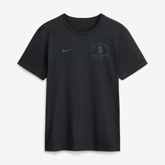 Men's Nike Black Seattle Mariners Split Logo T-Shirt