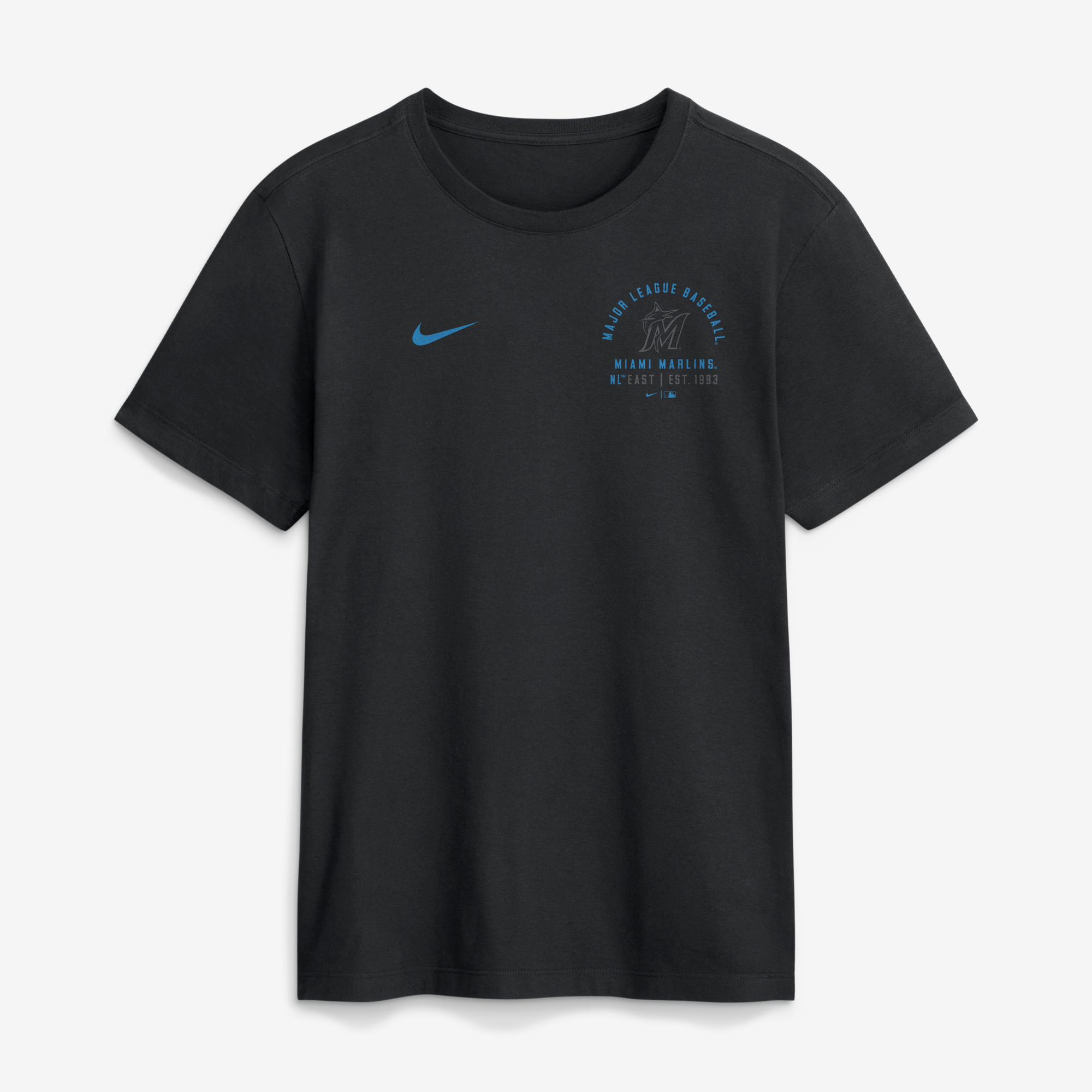 Men's Nike Black Miami Marlins Split Logo T-Shirt