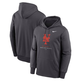 Men's Nike Anthracite New York Mets Therma-FIT Hoodie