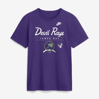 Men's Nike Purple Tampa Bay Rays Cooperstown Graphic T-Shirt