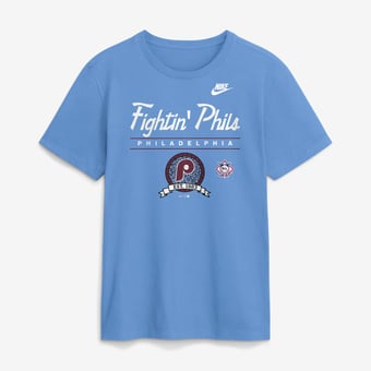 Men's Nike Light Blue Philadelphia Phillies Cooperstown Graphic T-Shirt