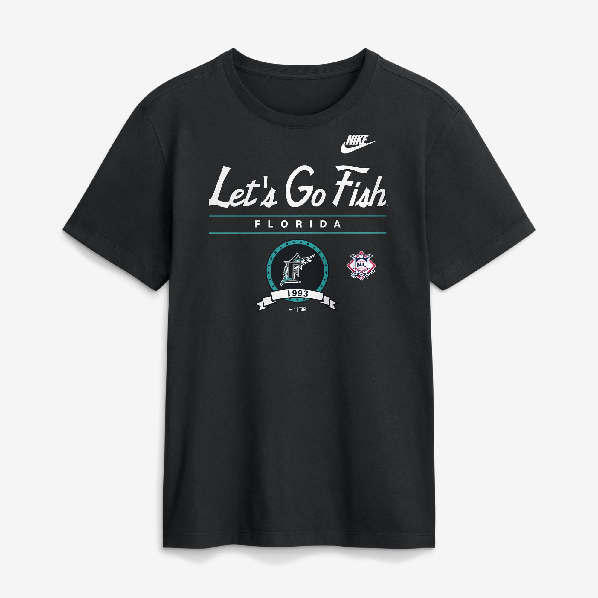 Men's Nike Black Florida Marlins Cooperstown Graphic T-Shirt