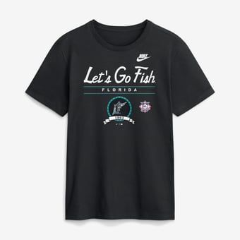Men's Nike Black Florida Marlins Cooperstown Graphic T-Shirt