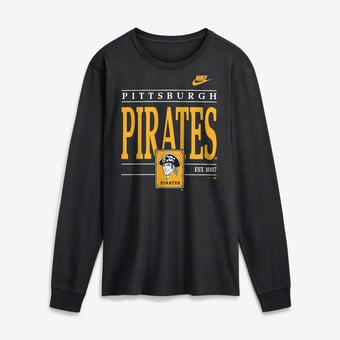 Men's Nike Black Pittsburgh Pirates Cooperstown Graphic Long Sleeve T-Shirt