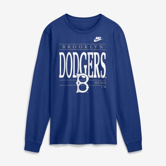 Men's Nike Royal Brooklyn Dodgers Cooperstown Graphic Long Sleeve T-Shirt