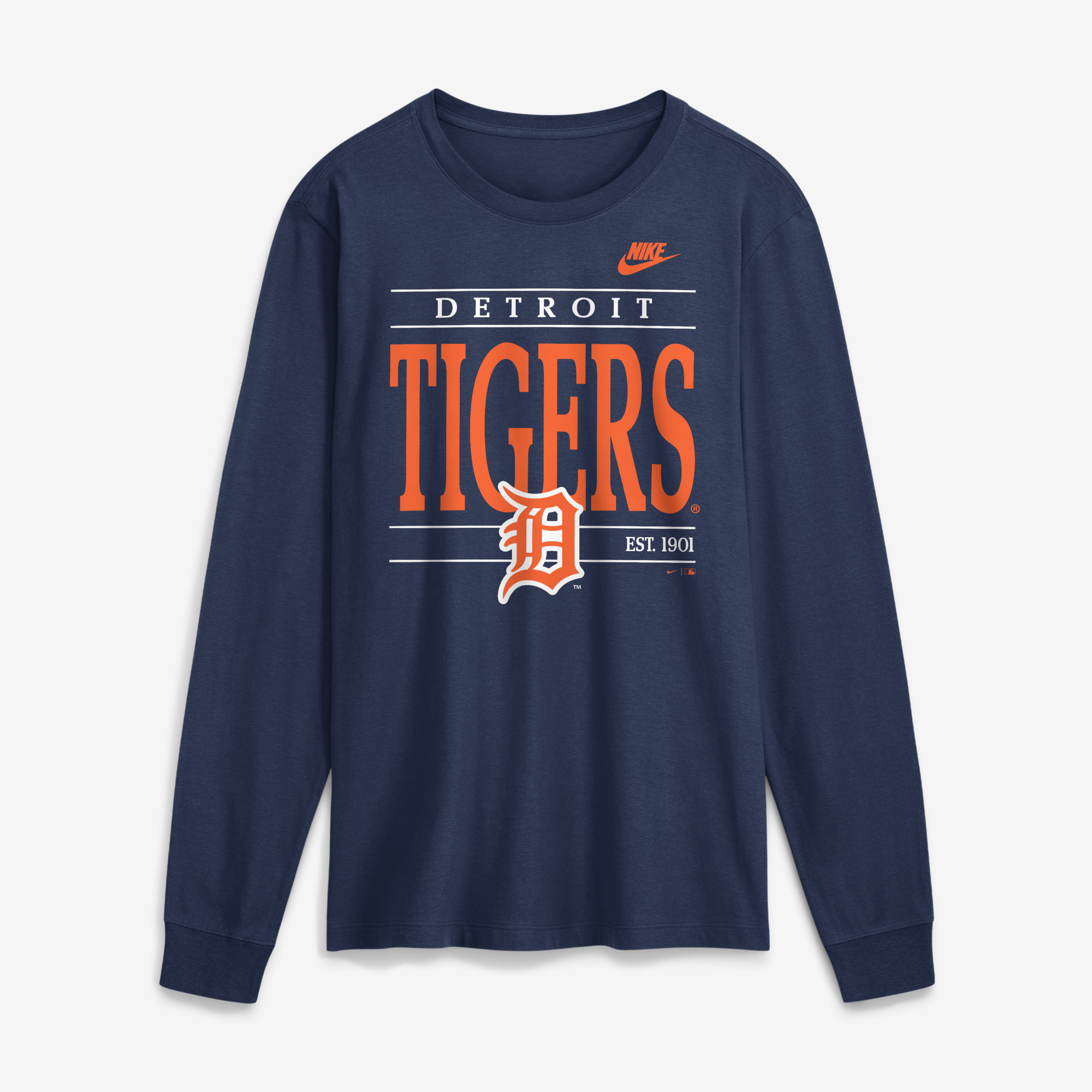 Men's Nike Navy Detroit Tigers Cooperstown Graphic Long Sleeve T-Shirt