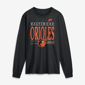 Men's Nike Black Baltimore Orioles Cooperstown Graphic Long Sleeve T-Shirt