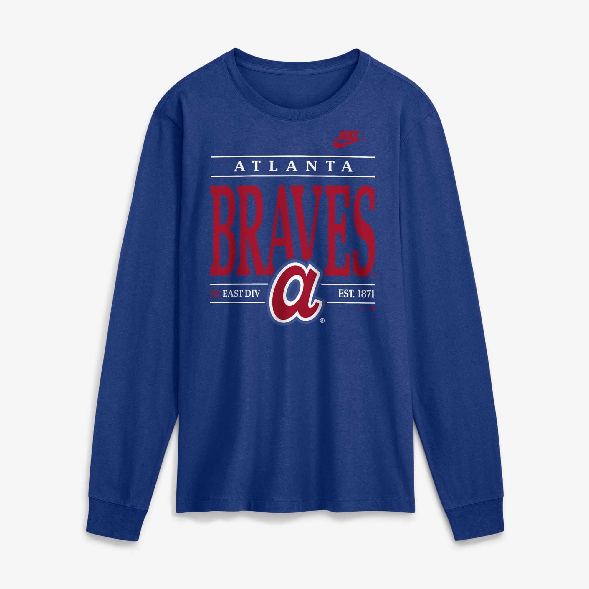 Men's Nike Royal Atlanta Braves Cooperstown Graphic Long Sleeve T-Shirt