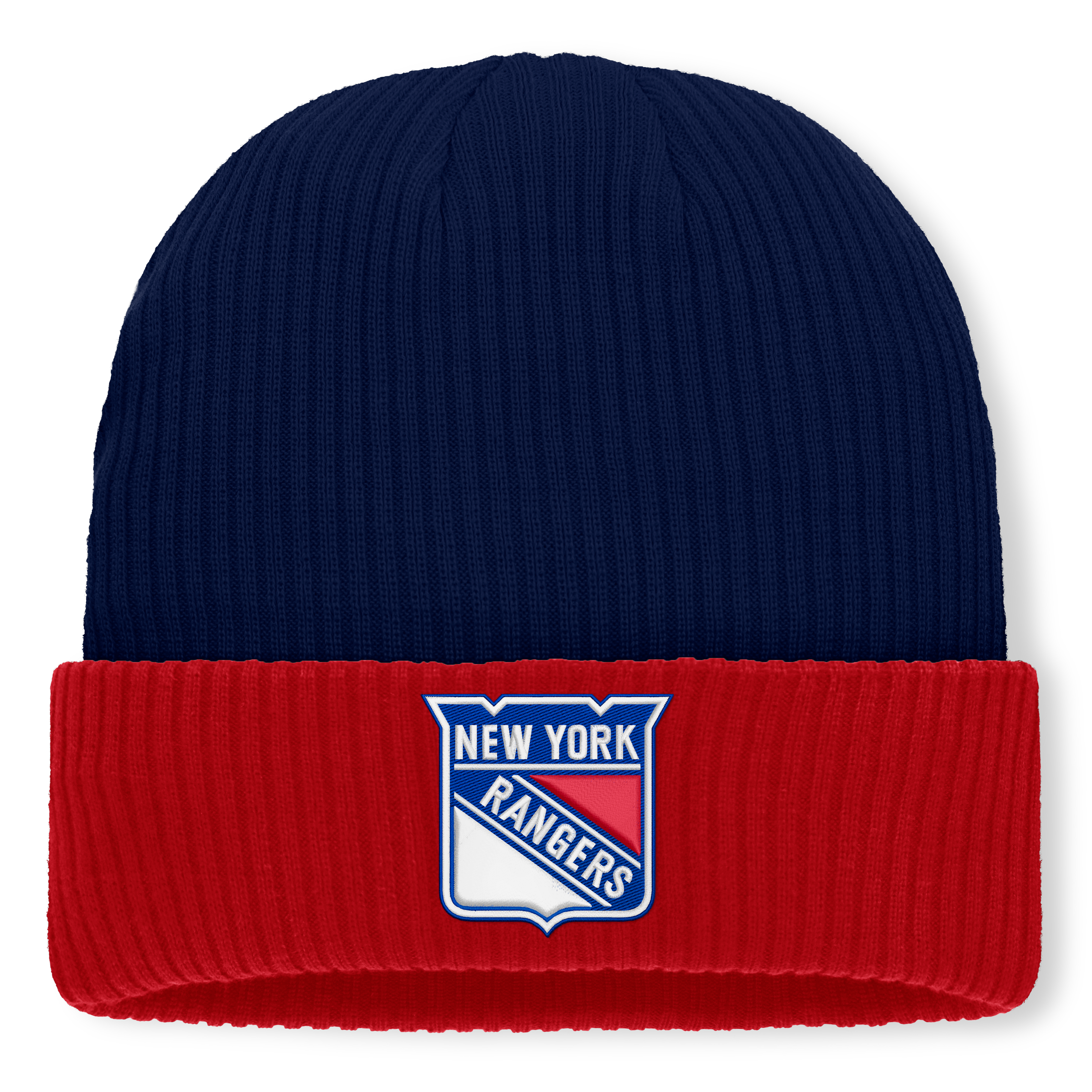 Men's Fanatics Navy New York Rangers Authentic Pro Rink Cuffed Knit Hat