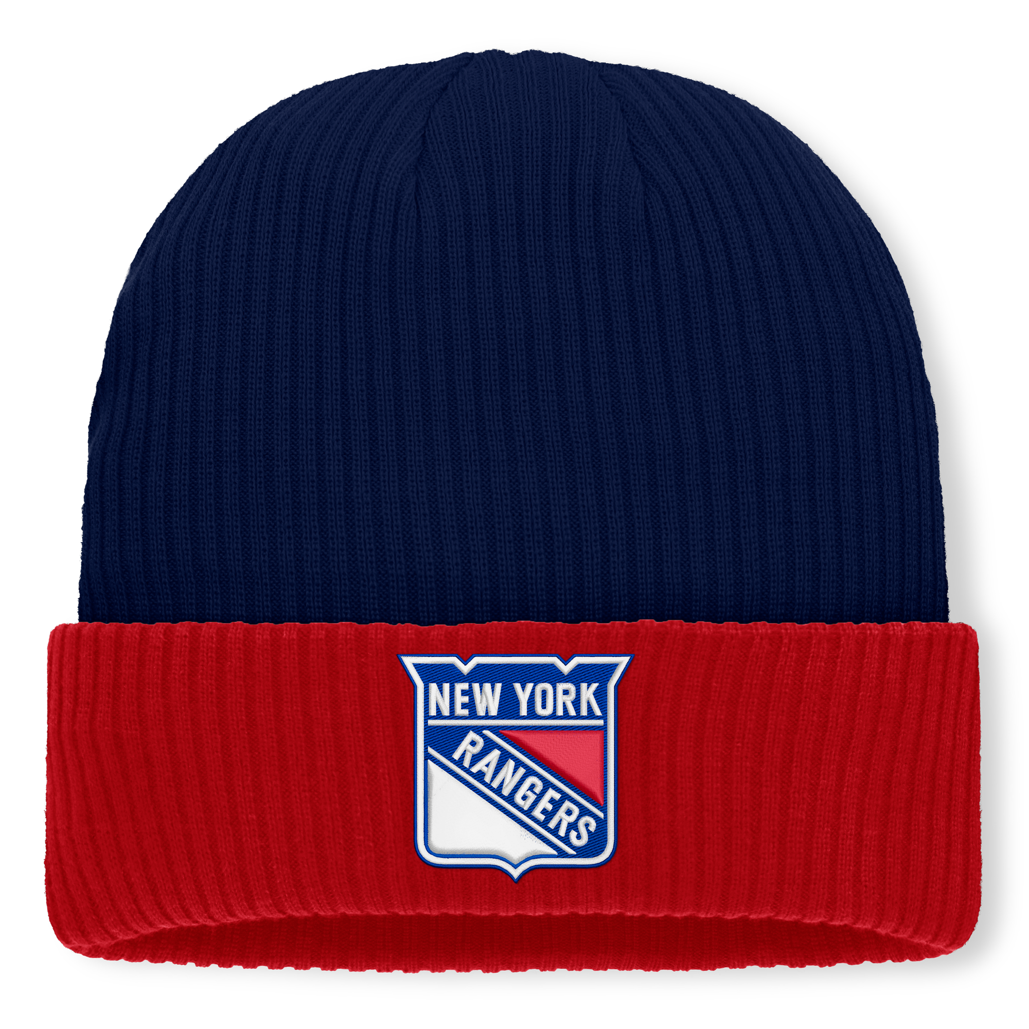 Men's Fanatics Navy New York Rangers Authentic Pro Rink Cuffed Knit Hat