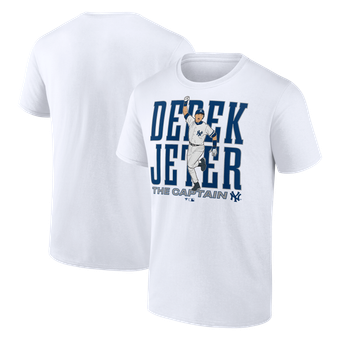 Men's Fanatics Derek Jeter White New York Yankees Cooperstown Collection Player T-Shirt